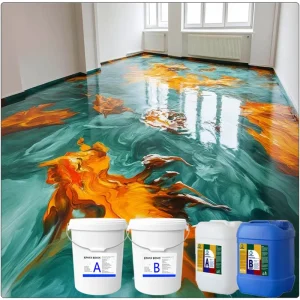 Self leveling Metallic Art Epoxy Floor Coating Resin Crystal Clear for Epoxy 3D Liquid Epoxy Resin Paint Epoxy Floor Coating