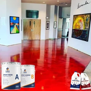 Solvent-Free 100% Solid Eco-Friendly Clear Epoxy Resin Metallic Floor Coating for Luxury 3D Floors