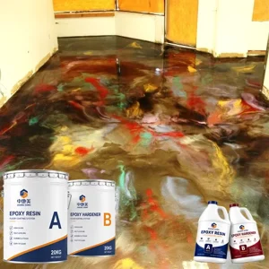 Superior Adhesion Metallic Epoxy Floor Coating System Durable Self Leveling Floor Resin Paint for High Traffic Commercial Area