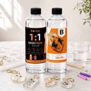 Superior Water Clear Hard Finish 1:1 Clear Epoxy Resin for DIY Crafts Keychains Casting Eco Friendly Beginners Choice Kit