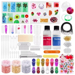 Transparent Epoxy Resin Casting Molds Kit Silicone Mold With Epoxy Glue for Earring Keychain Jewelry Making