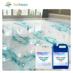 Two Component Epoxy Floor Paint Transparent Liquid Epoxy Resin AB Glue High Gloss Metallic 3D Epoxy Floor Coating