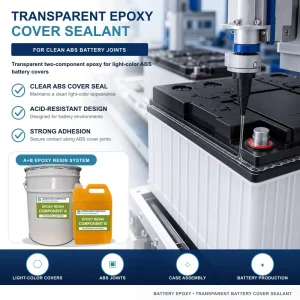 Two Component Transparent Epoxy Adhesive for Lead Acid Battery Cover Sealing ABS Plastic Bonding