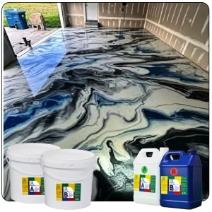 Two Part Epoxy Floor Resin Crystal Clear 3D Art Floor Metallic Epoxy Floor Coating