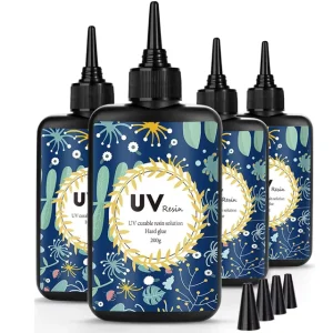 UV Resin Hard Crystal Clear UV Epoxy Resin UV Cure Resin for Jewelry Making DIY Craft Decoration Casting and Coating