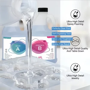 UV Resistant 1:1 Epoxy Resin Kit 2 Gallon Set Non-Toxic Low Odor Resin and Hardener for Beginner Art Crafts Casting Resin