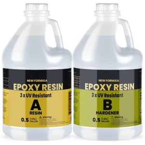 UV Resistant Epoxy Resin Kit Ultra Clear Non Yellowing Formula for Art Furniture High Gloss Table Top Coating 1 1 Ratio