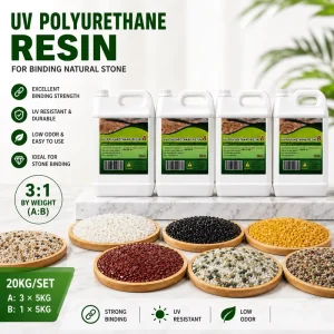 UV Resistant Polyurethane Resin Binder for Resin Bound Gravel Driveways Permeable Paving High Strength PU Adhesive for Stones