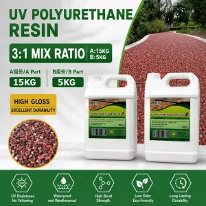 UV Stable Two Component Polyurethane Resin Binder for Resin Bound Gravel Paving High Strength PU Adhesive for Driveways