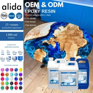 Ultra Clear Deep Pour Liquid Glass Epoxy Resin Bubble-Free UV & Scratch Resistant Food Grade for River Table Large Molds