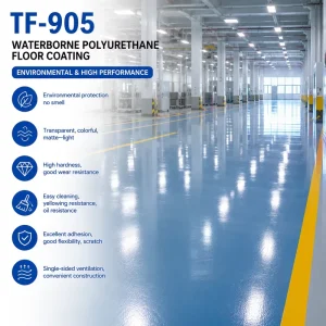 Water based PU Floor Coating Eco friendly Low Odor Wear&chemical Resistant Easy Roll spray Construction for All Concrete Floors