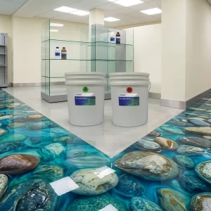 Waterproof Double Components Epoxy Resin for 3D Floor Top Coating and Countertops Woodworking & Construction Use