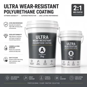 Wear Resistant Polyurethane Floor Coating 2:1 Heavy Duty Abrasion Resistant Protective Topcoat for Concrete Floors